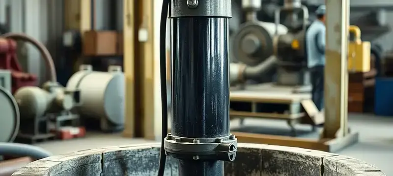 水中ポンプを点検する技術スタッフ